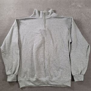 Jerzees NuBlend Blank Gray Long Sleeve Mock Neck‎ Medium Sweater Mens